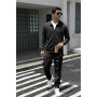 aromm HommeSurvêtements Waffle Manches Longues Zipper Veste & Pantalon Ensemble de 2 Pièces pour Decontracté Sport Travail