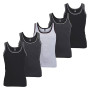 Lot de 5 mt® finement côtelés Débardeur Melange couleurs – Le maillot de corps poitrine Chemise en pack de 5 couleurs