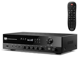 Donner Récepteur Stéréo, Amplificateur Audio 5.1 Canaux avec Bluetooth 5.3, entrées Optique/Coaxiale, USB, FM, 2 Entrées Micro,