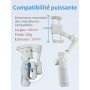 Feiyutech VB4 Kit Stabilisateur Smartphone avec Suivi 3 Axes,Traceur Magnétique AI 2-en-1&Lumière de Remplissage ACC.,Tige d'ext
