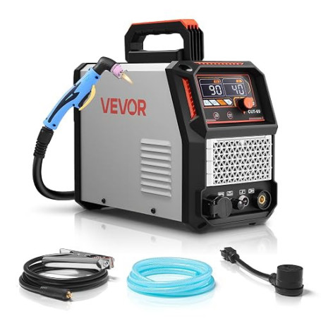 VEVOR Découpeur Plasma, 65 A, Machine de Découpe Plasma à Arc Pilote sans Contact 220 V avec Fonction 2T/4T, Onduleur IGBT, Affi
