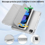 MuyDouxTech Coque pour iPad Pro 11 Pouces 2022/2021/2020/2018 (4e/3e/2e/1re Génération) avec Porte-Stylet, Support Vertical et H