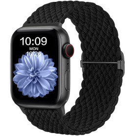 CeMiKa Bracelet Tressé Compatible avec Apple Watch 44mm 45mm 46mm 49mm | Nylon Élastique Stretch Alternative Sport Band pour iWa