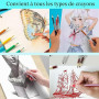 Ji liangli Lot de 5 Rallonges de Crayon Réglables en Aluminium,Prolongateur de Crayon Ajustable pour Esquisse,École,Atelier de P