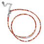 LOCCY Collier Pierres Naturelles Femme, 2mm Collier Pierre Naturelle Réglable Collier Perle Cristal Pierre Collier pour Femme Ma