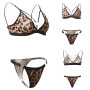 NewBull Ensemble de Lingerie Féminine Sexy Mesh Transparente sous-Vêtements Coeur Imprimé Léopard Nuisette Tenue Coquine Hot 2 P