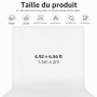 Alaoo Toile de Fond, 1.5x2M Mousseline Lavable Pliable 4 Clous, Blanc | Fond Mousseline pour Photographie Vidéo Camera Prise de