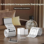 CLABEL Étiquettes Thermiques Transparentes 50x30mm, 230 Étiquettes/Rouleau, Haute Transparence pour Bocaux Cuisine Bougies Cosmé