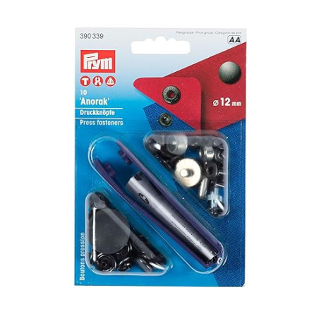 Prym 390339 Bouton pression sans couture Anorak Laiton bruni 12 mm