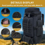 Vaupan Sac à dos de randonnée 80L, de camping militaire MOLLE, imperméable et grande capacité pour les sports de plein air & les
