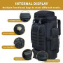 Vaupan Sac à dos de randonnée 80L, de camping militaire MOLLE, imperméable et grande capacité pour les sports de plein air & les