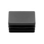 QWORK® 20 PCS 40 x 40 mm Bouchons à lamelles pour Tube carré, Embout de Bouchon en Plastique Noir carré pour Tube de Tuyau, Plas