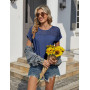 Zeagoo T-shirt d'été en dentelle pour femme - Col rond - Basique - Manches courtes - Élégant pour femme