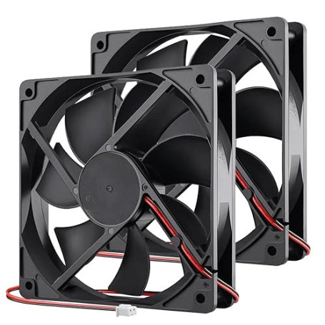 Gebildet 120mm Noir Ventilateurs boîtier d'ordinateur Refroidissement haute performance 12VDC 2broches (PH2.54) 1200 tr/min Roul