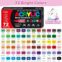 VAKKI 72 Couleurs Feutre Acrylique, Stylos Acryliques Liquide Direct Acrylic Paint Marker Marqueur Acrylique, Feutres Acrylique
