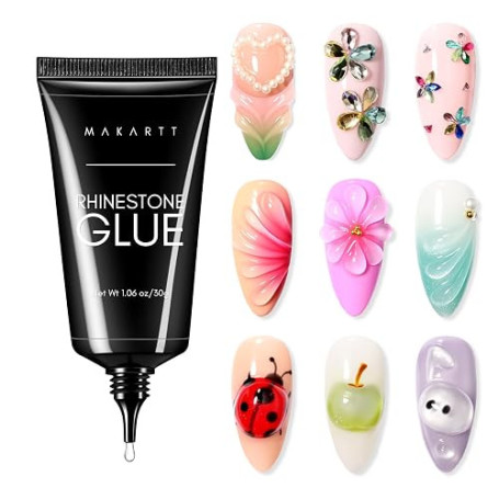 Makartt Rhinestone Glue Gel 30g 3D Nail Art, Adhésif Super Fort pour Strass | Colle Adhésive Super Forte Strass Bijoux Décoratio