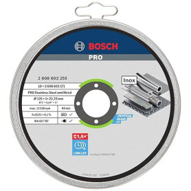 Bosch 10x Disque Aggloméré PRO Inox/Métal LongLife 22,23mm | pour Acier, Acier inoxydable, Ø 125 mm Professional Accessoire Peti