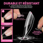 UNA GELLA Capsule Americaine Ongle Amande Court, 216 Pièces 12 Tailles Capsules Ongles Pose Gel Préformées pour Extensions Acryl