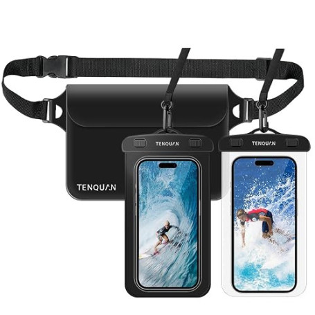 TENQUAN Pochette Étanche Smartphone [Lot de 3] Sac étanche IPX8 Téléphone Housse Étanche Smartphone Jusqu'à 7 Pouces pour iPhone
