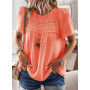TUUHAW Femme Chemisier Boho Blouse Manches Courtes Col Rond Tunique Fluide | Dentelle T-Shirt, Décontracté Tops, Chemise Chic et