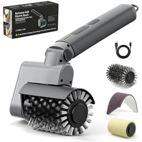 Brosse électrique pour barbecue 3 en 1 – Nettoyeur de barbecue sans fil | Sans fil, rechargeable, imperméable, nettoyant pour ba