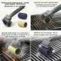 Brosse électrique pour barbecue 3 en 1 – Nettoyeur de barbecue sans fil | Sans fil, rechargeable, imperméable, nettoyant pour ba
