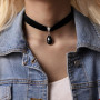 Hanary Collier ras du cou victorien en velours en forme de goutte