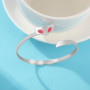VASSAGO Bracelet ouvert réglable en acier inoxydable avec queue de renard pour femme Réglable