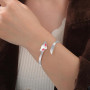 VASSAGO Bracelet ouvert réglable en acier inoxydable avec queue de renard pour femme Réglable