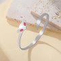 VASSAGO Bracelet ouvert réglable en acier inoxydable avec queue de renard pour femme Réglable