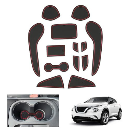 GAFAT Compatible avec Nissan Juke F16 2020-2025 2026 (Frein Électronique) Tapis Antidérapant en Caoutchouc, Tapis pour Console C