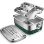 Aurinovellia Bento Lunch Box en Inox, Lunchbox avec 3 Compartiments, Lunch Box 2000ml, Anti-Fuite Boite a Gouter, Boîtes Bento,