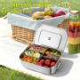 GOLDEN KEY lunch box inox 1400 ml pour adultes boite lunch Boîte à bento en acier inoxydable avec compartiments et anneau en sil