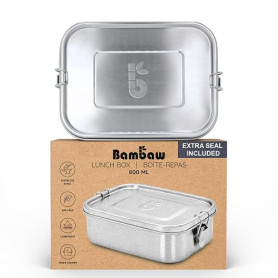 Bambaw Boite Gouter Inox 800 ml | Boite à Gouter Sans Bpa | Boite Repas Hermetique | Boite Compartiment Repas | Lunch Box Etanch