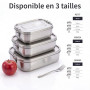 Bambaw Lunch Box Inox 1200 ml, Boite Dejeuner Hermetique, Bento Compartimenté, Lunch Box Étanche, Boite a Gouter Inox 1200 ml, E