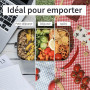 Bambaw Lunch Box Inox 1200 ml, Boite Dejeuner Hermetique, Bento Compartimenté, Lunch Box Étanche, Boite a Gouter Inox 1200 ml, E