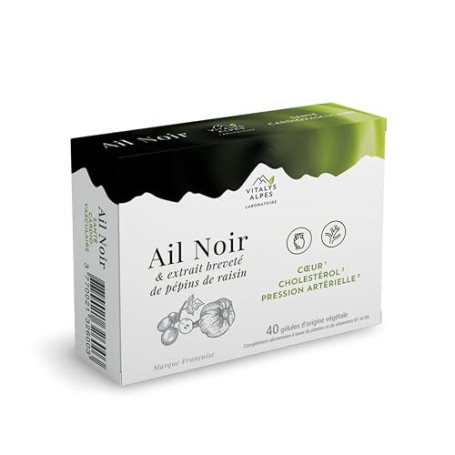 Ail Noir & Feuilles d'Olivier - Participe à l’équilibre du système cardiovasculaire - 40 gélules - Ingrédients d'Origine Naturel