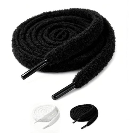 XIABYAYU Lacets En Peluche, 2 Paires Lacet Fluffy, 140CM Lacets Fluffy, Lacet Peluche, Convient Pour Les Chaussures De Loisirs,