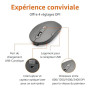 Amazon Basics souris sans fil rechargeable - Clavier complet ultra-mince et silencieux avec pavé numérique, FR Layout Gray, noir