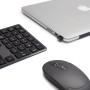 Amazon Basics souris sans fil rechargeable - Clavier complet ultra-mince et silencieux avec pavé numérique, FR Layout Gray, noir