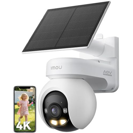 Imou 4K Caméra Surveillance WiFi Extérieure sans Fil Solaire, Suivi Auto | AOV Enregistrement 24/7, Vision Nocturne Couleurs de