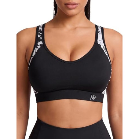 Yvette Soutien Gorge de Sport Femme Dos Croisé | haute intensité,Grande Taille,sans armature,adapté à la course