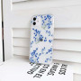 NITITOP Coque pour iPhone 12 Mignon Floral Fleur Motif, Bleu | Vintage Branche Fleurie Design, pour Femme Fille, Housse de prote