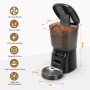 Distributeur Croquettes Chat Automatique Doubles 4L Enregistrement Vocal 10s et 6 Repas Programmables avec Ebols INOX, Anti‑Bloc