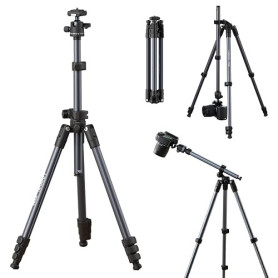 ULANZI TT59 175cm Trépied Appareil Photo avec Colonne Centrale Rotative à 360 degrés et Rotule, Trépied Horizontal Pliable en Al