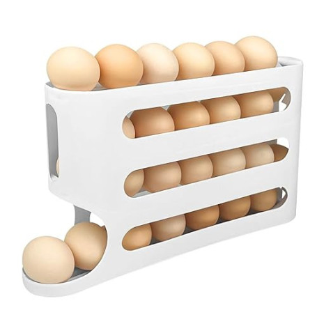 Ravytha Boite a Oeufs, Organisateur Rangement Oeuf Frigo en Plastique, Storage Plateau Panier Distributeur Oeuf Fridge Organizer
