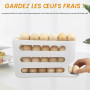 Ravytha Boite a Oeufs, Organisateur Rangement Oeuf Frigo en Plastique, Storage Plateau Panier Distributeur Oeuf Fridge Organizer