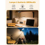 Lampe de Lecture,9 Niveaux de Luminosité+5 Couleur Lampe de Bureau Sans Fil | 4000mAh Lampe LED Rechargeable, 450 Lumens Lampe P