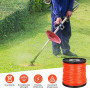 YHNDECO Lot de 2 fils de rechange en nylon pour débroussailleuse, 2,4 mm x 100 m, orange