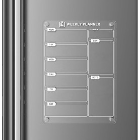 Langaelex Tableaux Magnétique Frigo 30x20cm pour Listes de Tâches Lot de 1 | Planning Semaine Effaçable Transparent Avec Marqueu